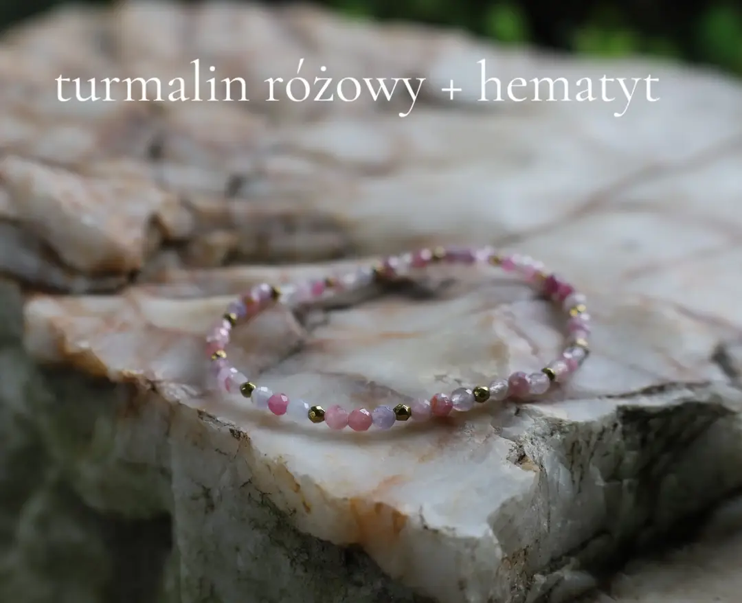 Turmalin różowy i hematyt