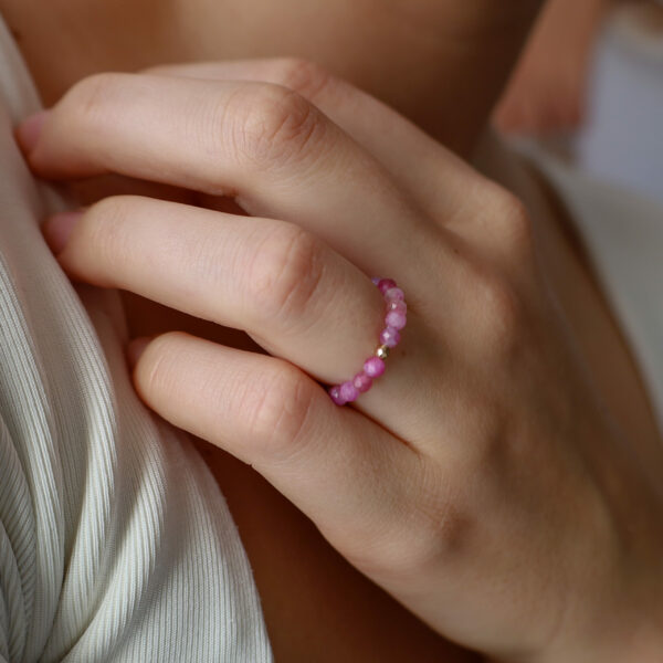 Pierścionek - turmalin różowy