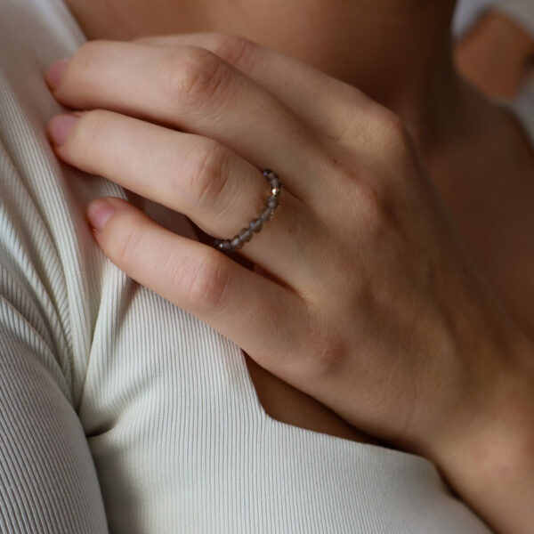 Pierścionek - kwarc dymny