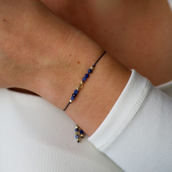 Bransoletka regulowana na sznurku - sodalit i cytryn