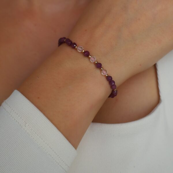 Bransoletka - rubin i kryształ górski