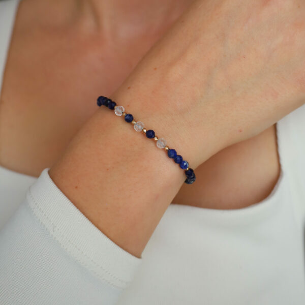 Bransoletka - sodalit i kryształ górski